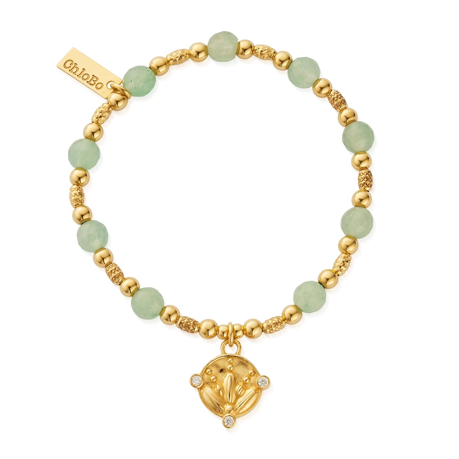 Chlobo In Bloom Sparkling Bloom Aventurine Bracelet, Gold - Mcelhinneys