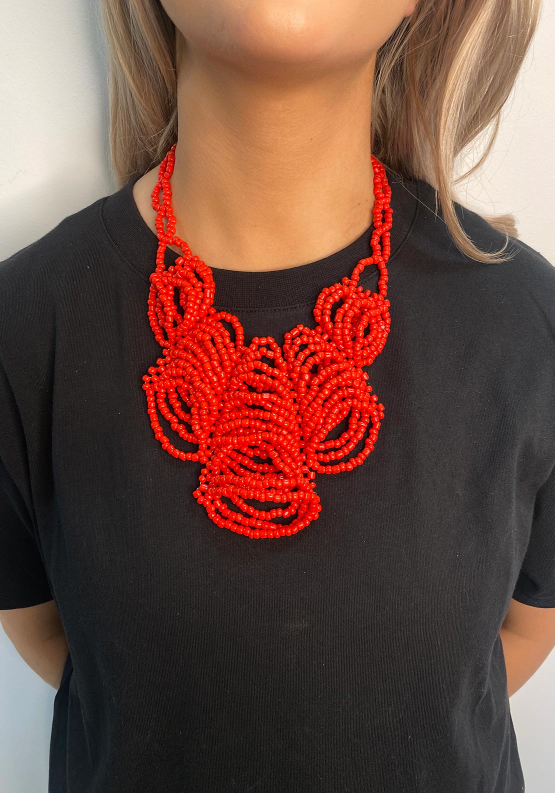 Red seed bead necklace on sale paparazzi