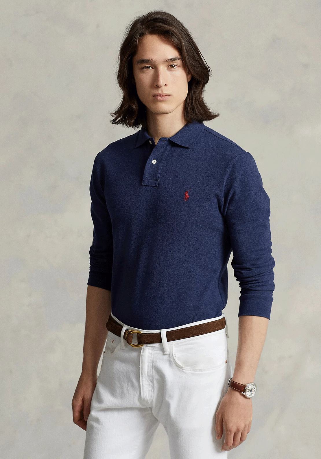 Navy ralph lauren store long sleeve polo