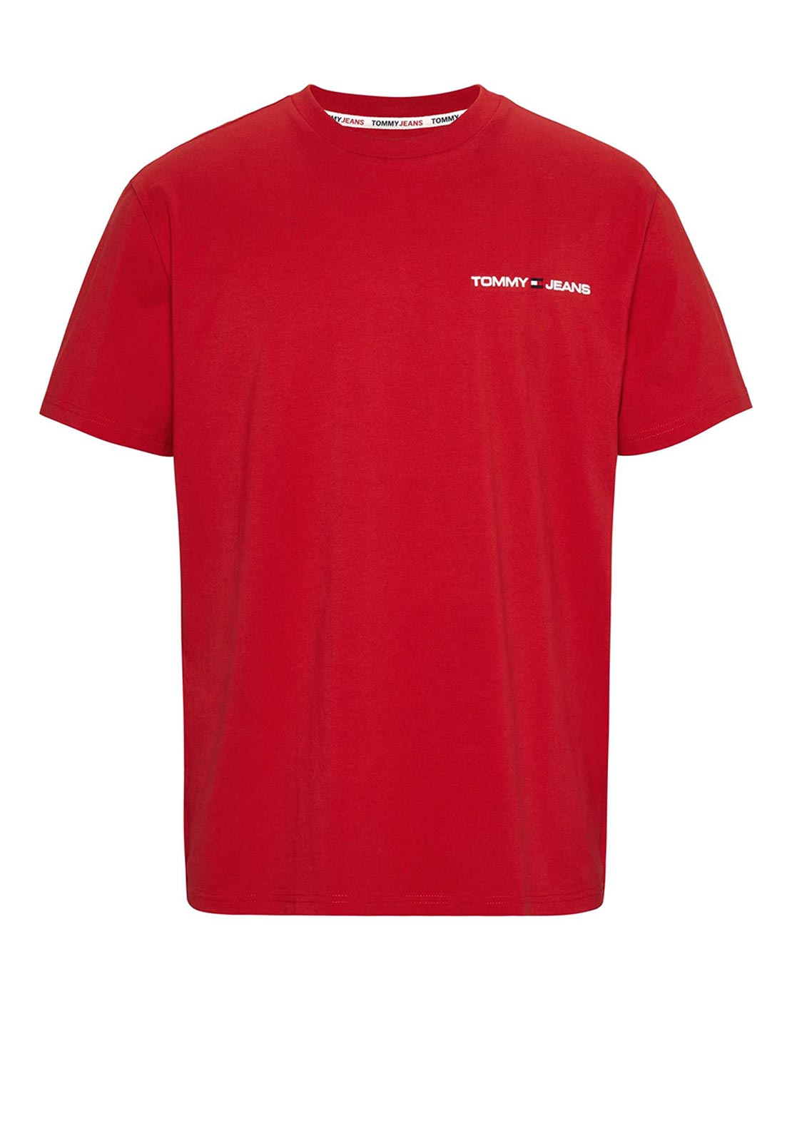 Tommy Jeans Classic Linear T-Shirt, Crimson Deep McElhinneys Logo 