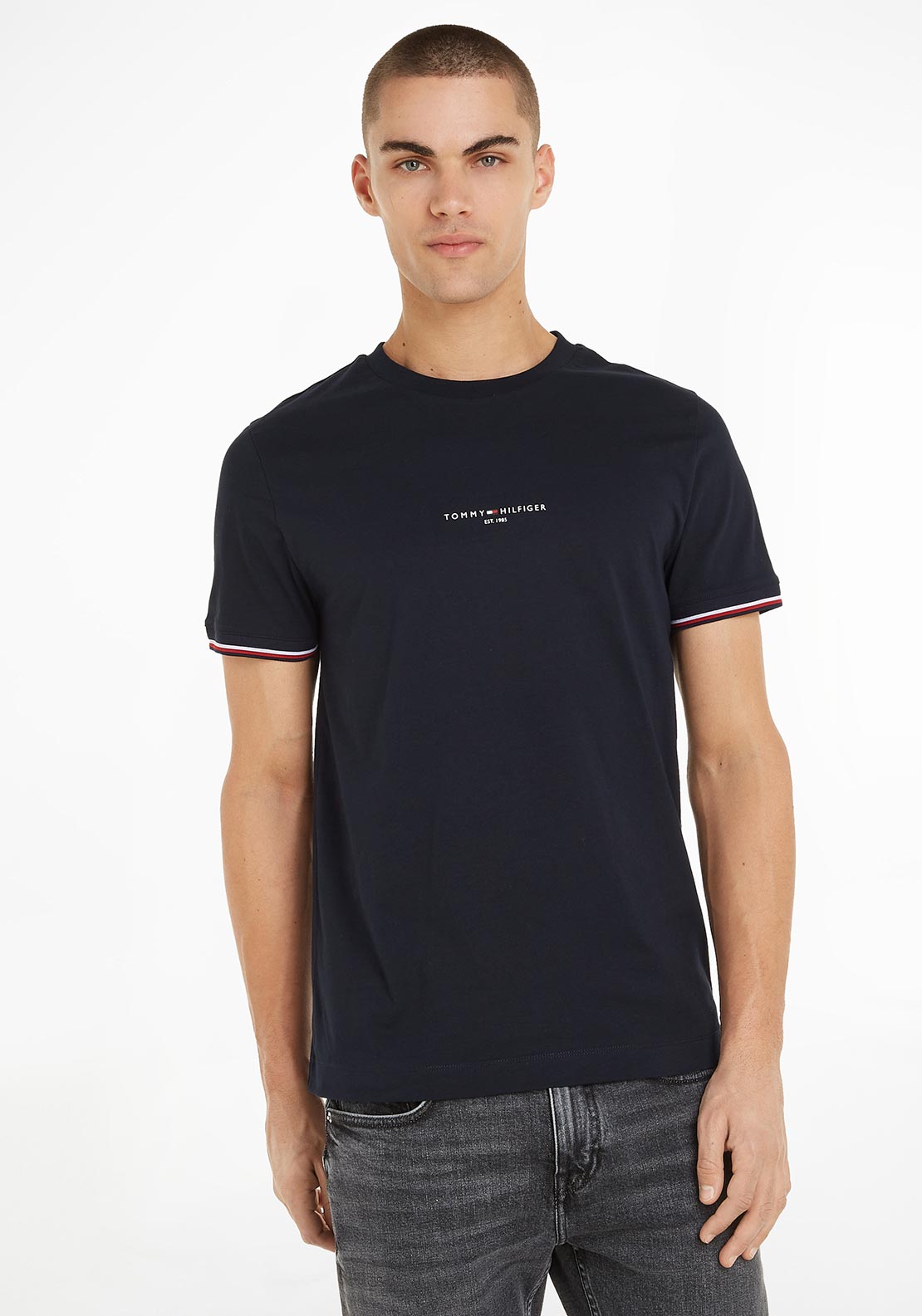 Tommy Hilfiger Logo Sky Desert T-Shirt, Tipped McElhinneys 