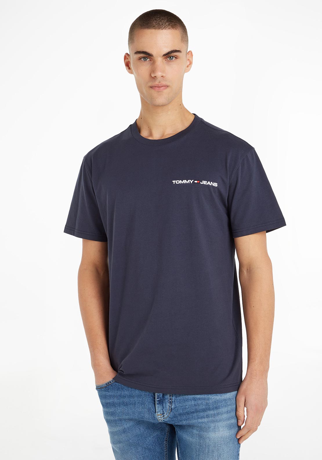 Tommy Jeans Logo Twilight - Linear T-Shirt, Classic McElhinneys Navy