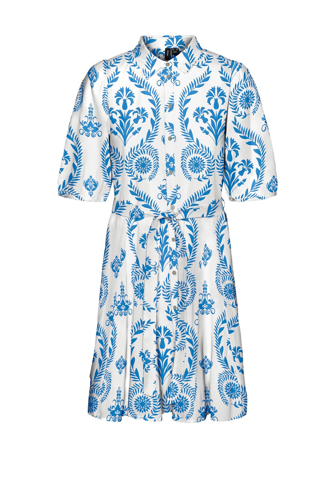 Vero Moda Dicthe Mini Shirt Dress, Snow White & Blue McElhinneys