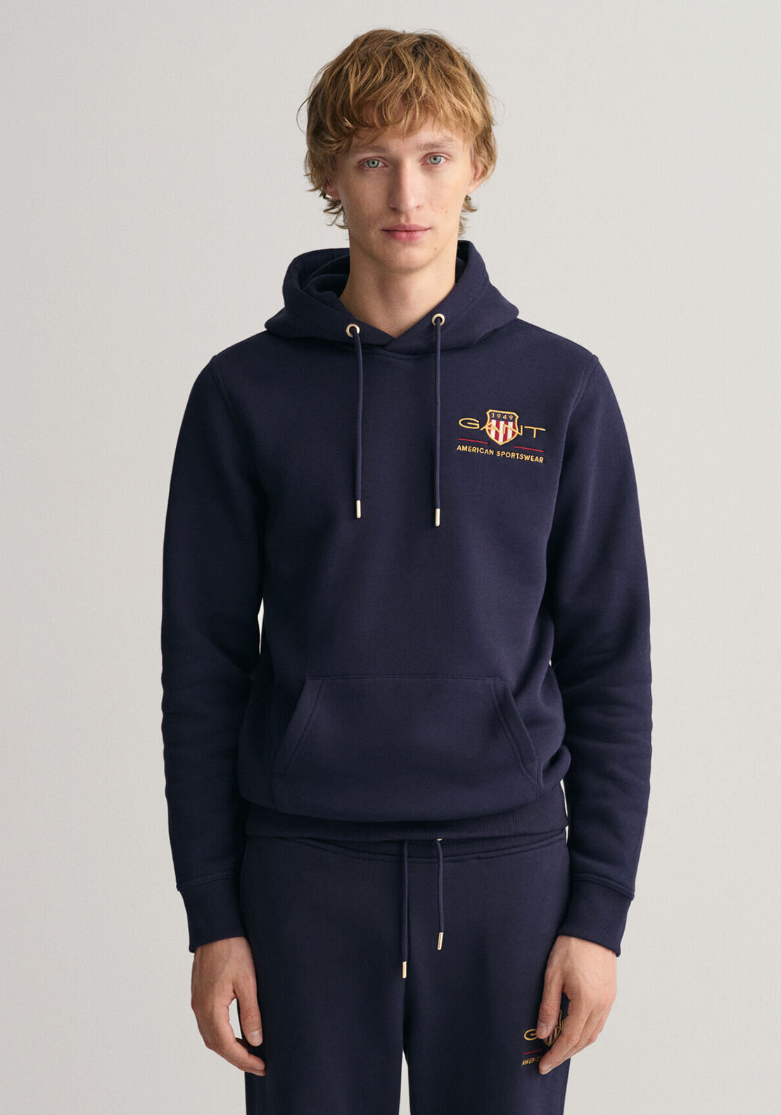 Gant shield 2024 hoodie evening blue