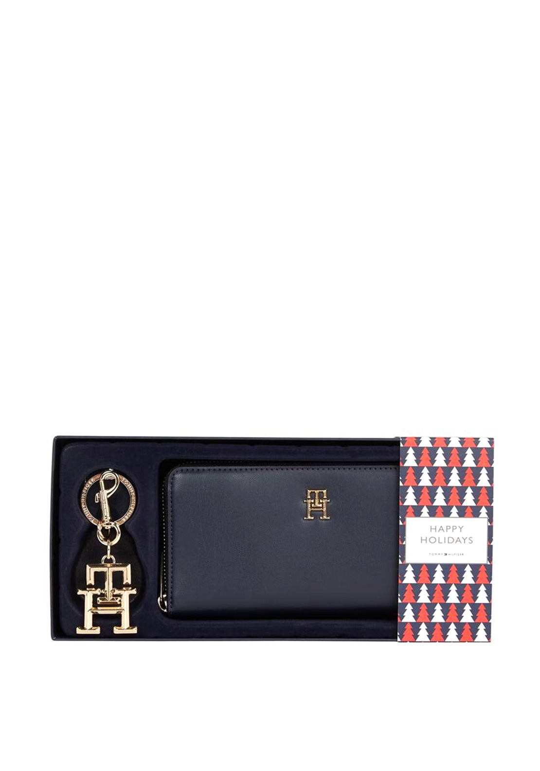 Tommy Hilfiger Monogram Wallet and Keyring Set - Red