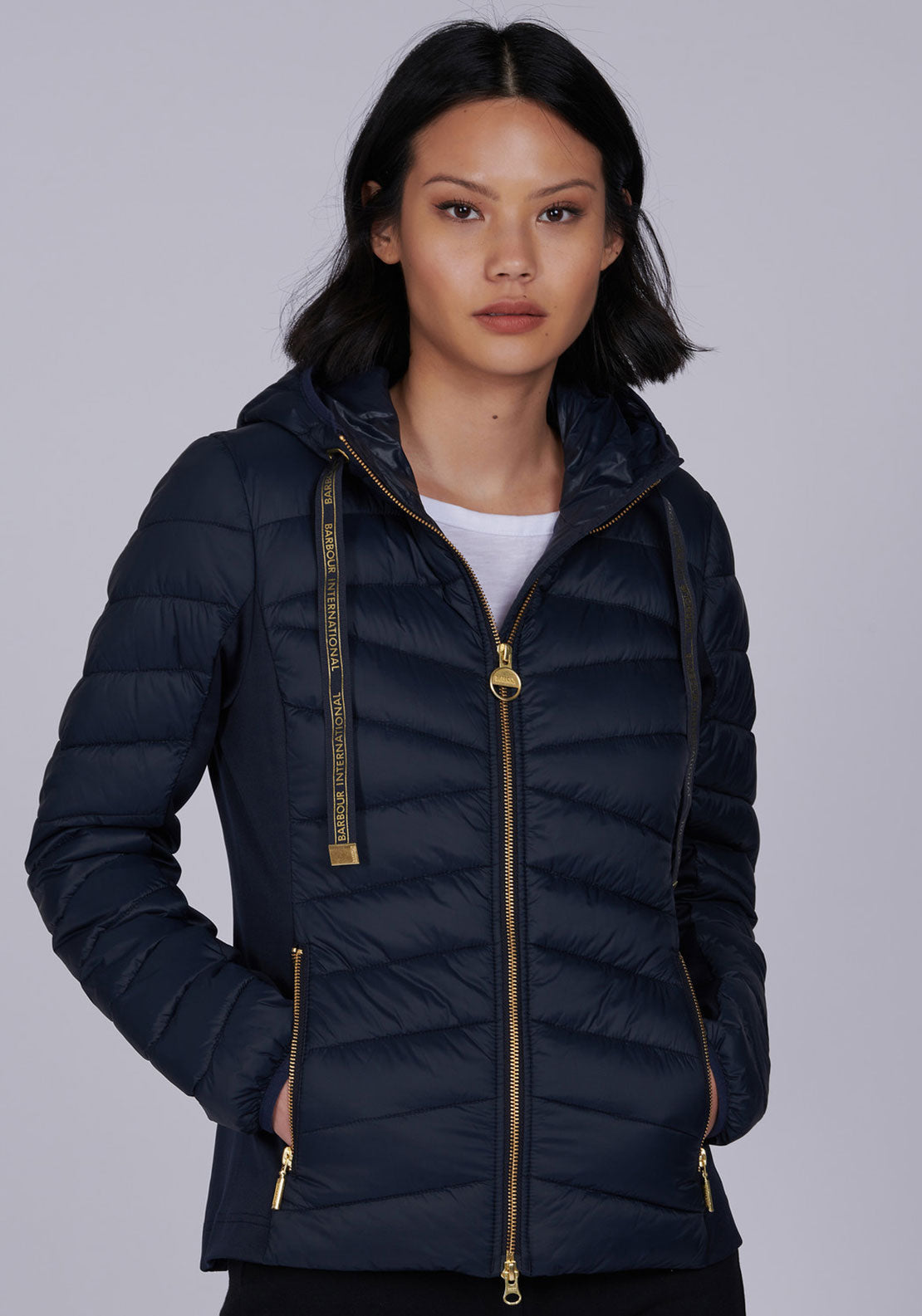 Barbour international womens sales navy