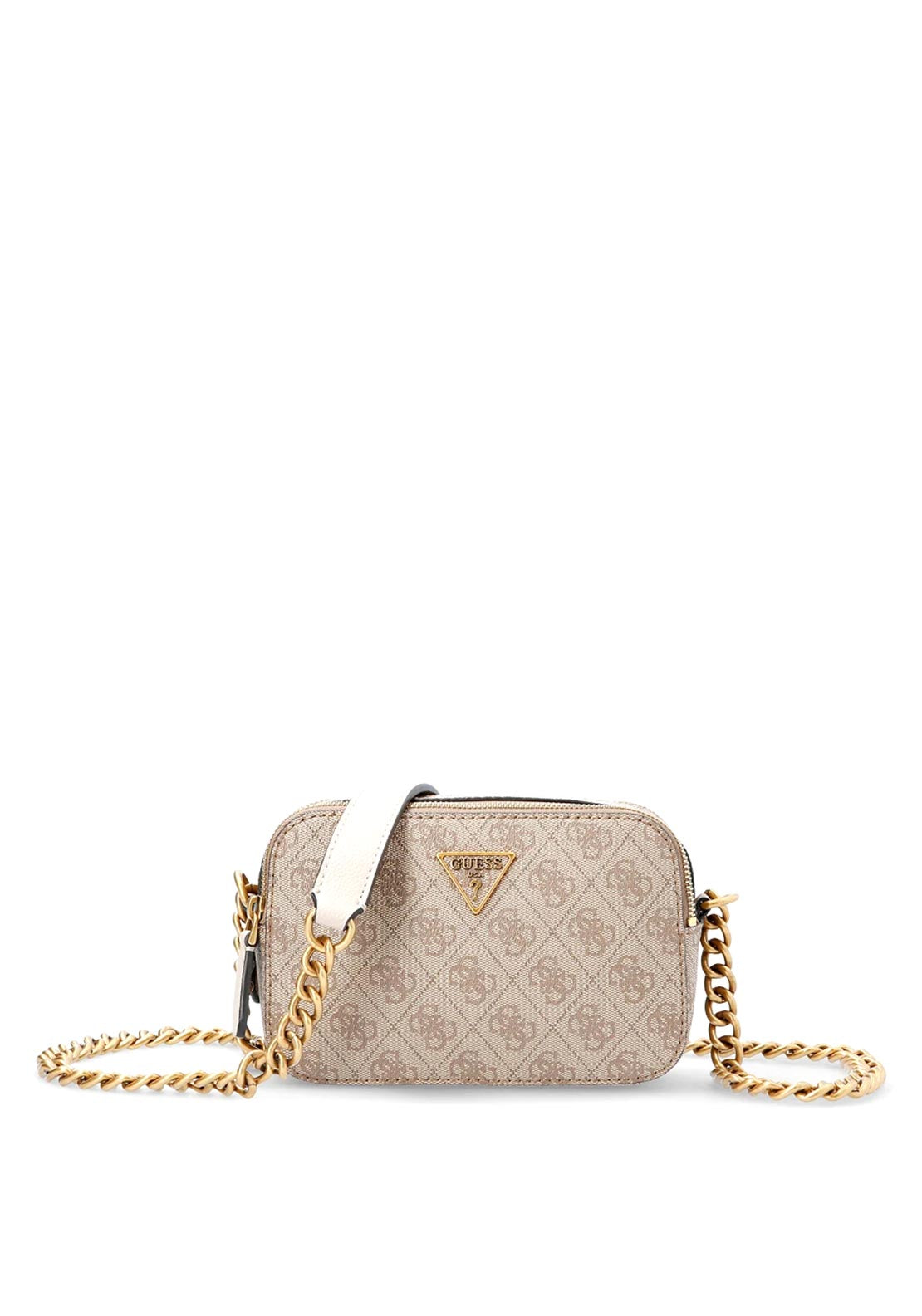 Guess Noelle Camera Signature Logo Crossbody Bag - White Logo