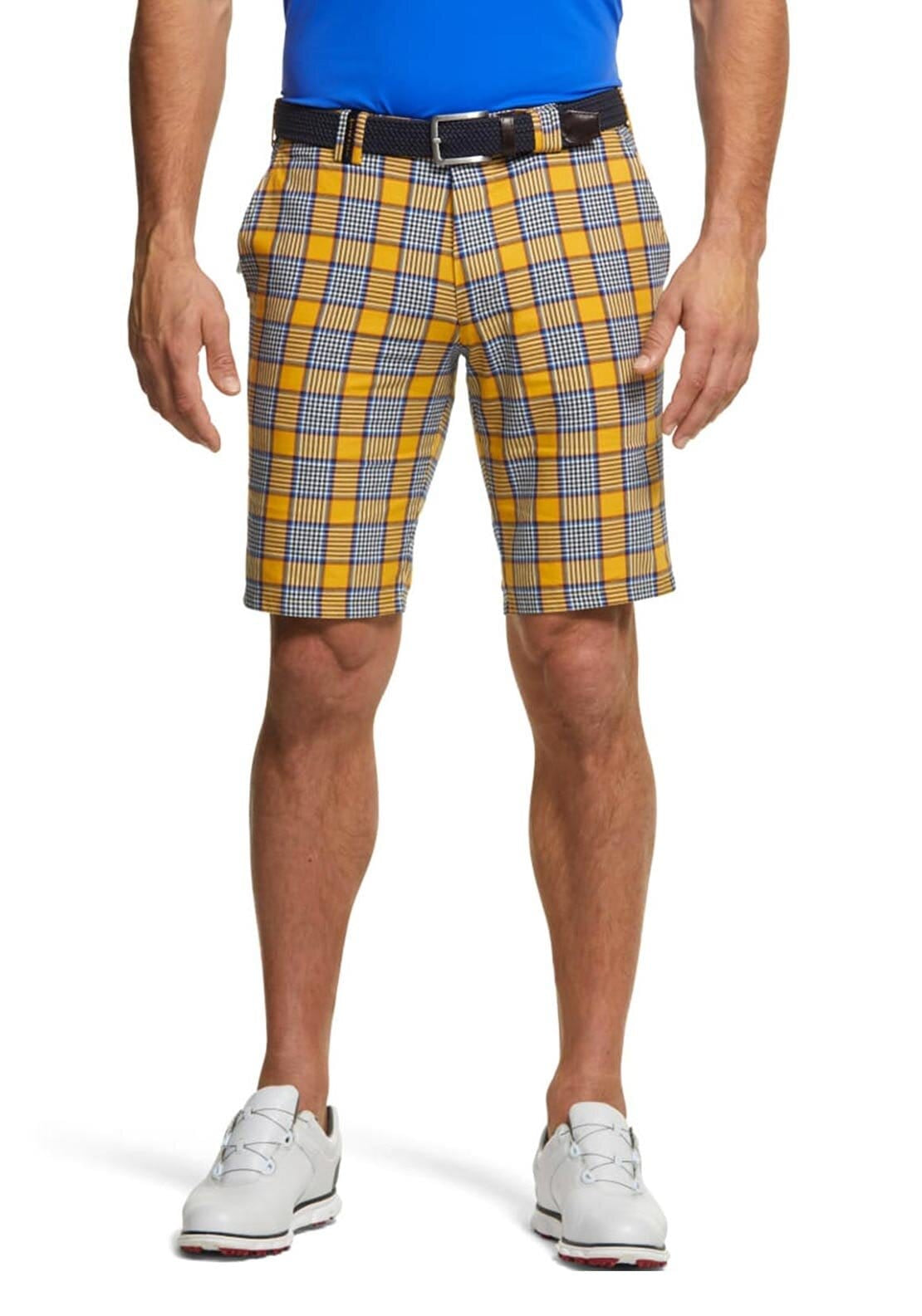 Yellow sales checkered shorts