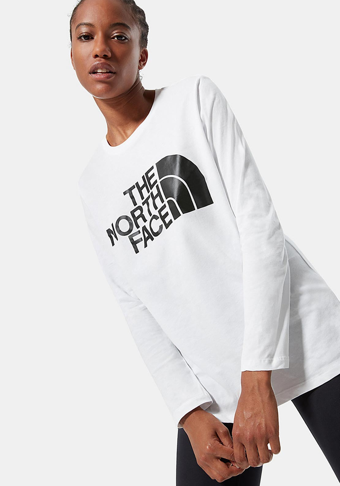 North face white 2024 long sleeve t shirt