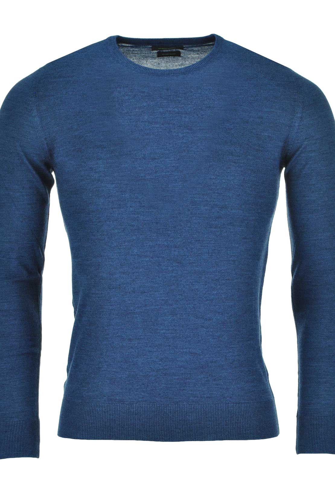 Reums Uomo Navy Slim Fit Merino Wool-Blend Long Sleeve knitted