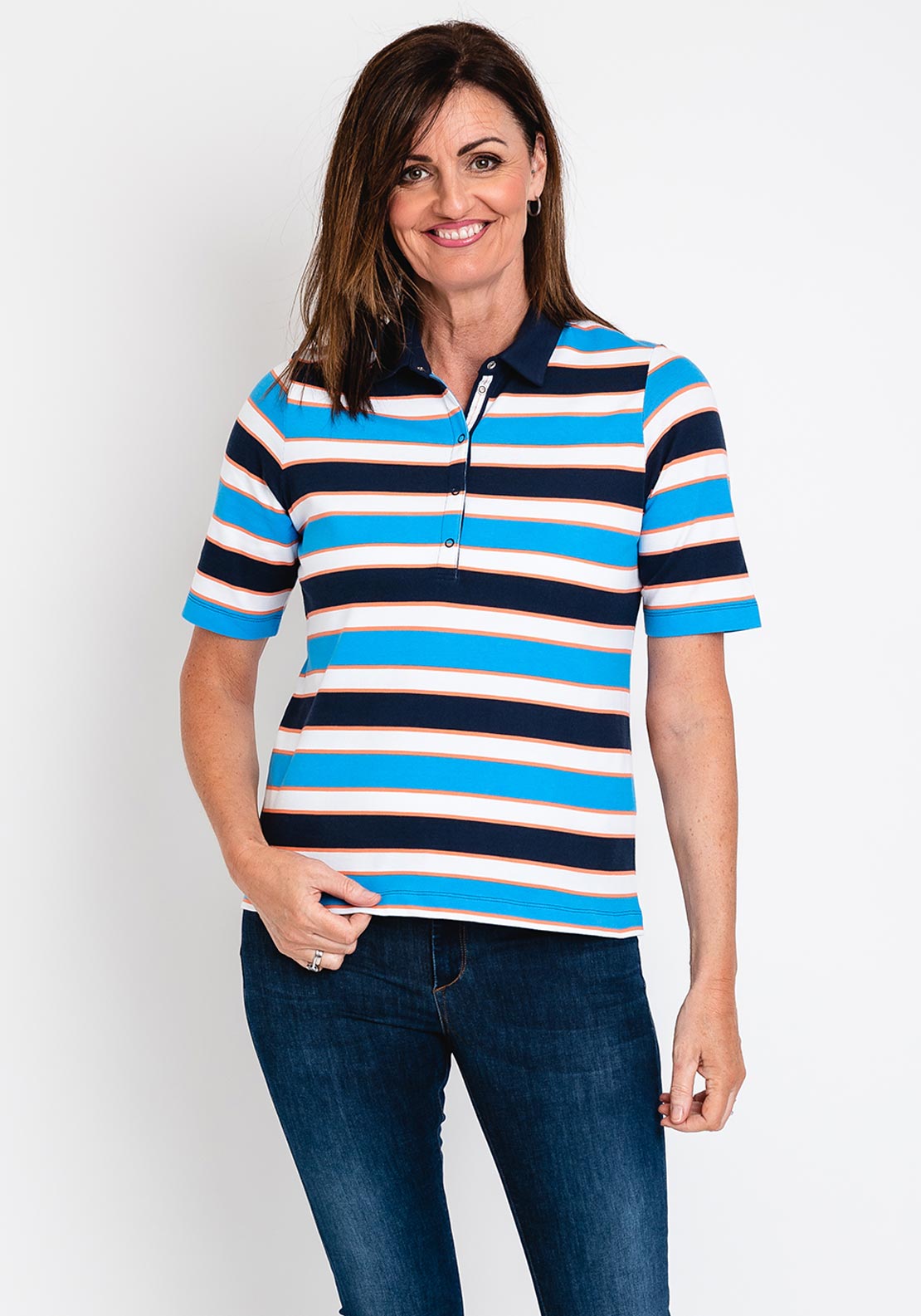 Multi Striped McElhinneys Shirt, - Polo Rabe