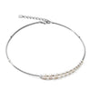 Coeur De Lion Asymmetry Freshwater Pearls Necklace, Silver White