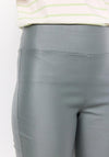 Soyaconcept Pam Faux Leather Leggings, Dusty Green