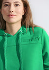 Cecil Drawstring Hoodie Sweatshirt, Celery Green