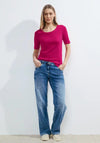 Cecil Basic Block Colour T-Shirt, Pink Sorbet