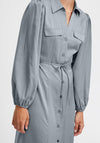 Ichi Donna Midi Shirt Dress, Grey Blue