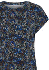 Fransa Mini Floral Print T-Shirt, Bellwether Blue