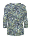 Fransa Mini Splatter Printed Top, Navy Blazer & Green