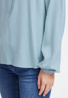 Fransa Haida Waffle Textured Pattern Blouse, Endless Sky