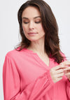 Fransa Haida Waffle Textured Pattern Blouse, Carmine Rose