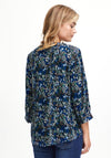 Fransa Floral Printed Blouse, Navy