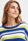 Fransa Striped Sweater, Dark Citron Mix