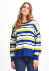 Fransa Striped Sweater, Dark Citron Mix