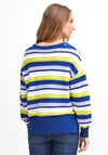 Fransa Striped Sweater, Dark Citron Mix