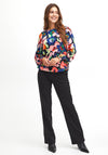 Fransa Floral Print Blouse, Red Alert Mix