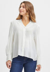 Fransa Stripe Textured Blouse, Cream