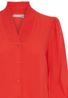 Fransa Stripe Textured Blouse, Red Alert