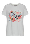 Fransa Floral Graphic Print T-Shirts, White