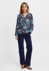 Fransa Floral Print Blouse, Blue