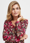 Fransa Floral Print A-Line Midi Dress, Very Berry