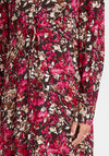 Fransa Floral Print A-Line Midi Dress, Very Berry