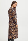 Fransa Leoni Leopard Print Midi Shirt Dress, Brown