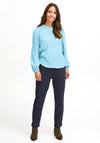 Fransa Woven Button Blouse, Ethereal Blue