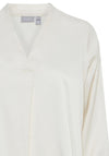 Fransa V-Neck Lightweight Blouse, Whitecap Gray