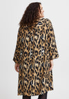 Fransa Plus Size Leoni Leopard Print Midi Shirt Dress, Brown