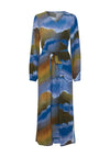 Fransa Ombre Print A-Line Maxi Dress, Blue Multi