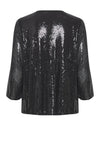 Fransa Drusilla V-Neckline Sequin Top, Black