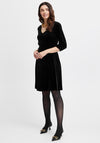 Fransa Cassandra Velour Knee Length Dress, Black