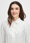 Fransa Julia Frill Panel Blouse, Blanc De Blanc