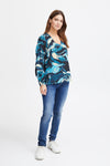 Fransa Gila Marble Print Blouse, Blue