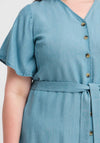 Simple Wish Curve Evelyn Button Down Dress, Light Blue