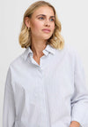 Fransa Vuja Striped Relaxed Shirt, White