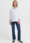 Fransa Vuja Striped Relaxed Shirt, White