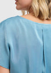 Fransa Shina Cowl Neck Satin Top, Blue