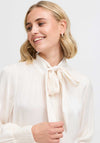 Fransa Monika Shimmery Tie Blouse, Cream