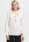 Fransa Monika Shimmery Tie Blouse, Cream